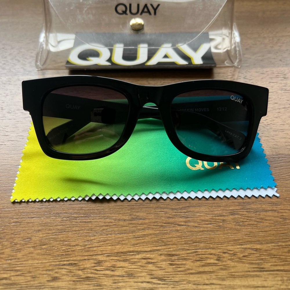 Quay Australia Black Sunglasses in Makin Moves Polarized